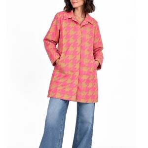 Isaac Mizrahi for Target Pink Tan Houndstooth Trench Coat Large